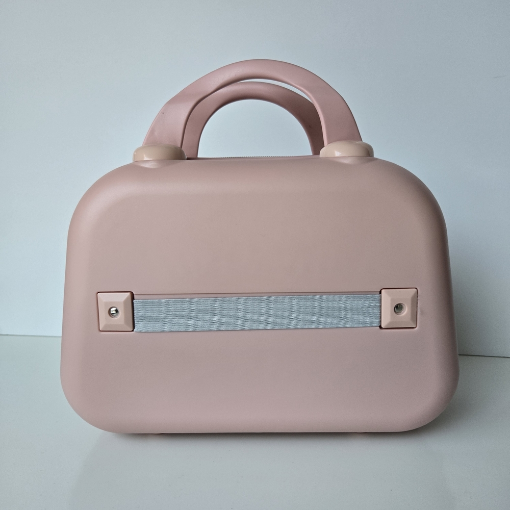 NWOT Living & Home Pink Portable HardShell Handheld Cosmetic Travel Trolley Case - Picture 8 of 15